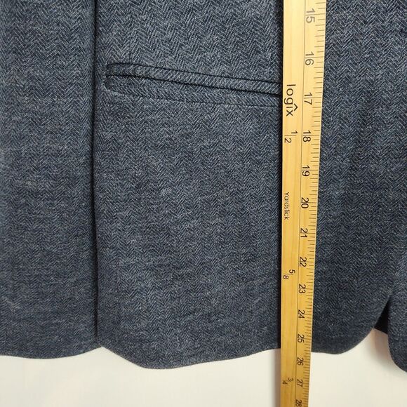 Loft Blazer Women's Size 6 Dark Blue One Button Collared Lined Long Sleeves - Picture 5 of 9